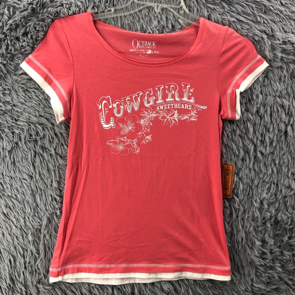 Outback Trading Company Shirt Womens Medium NWT Cowgirl Sweetheart Flower Top